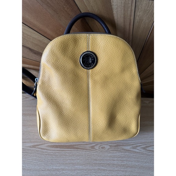 Dooney & Bourke Yellow Mustard Backpack With Brown Leather‎ Handle and Straps main image 4